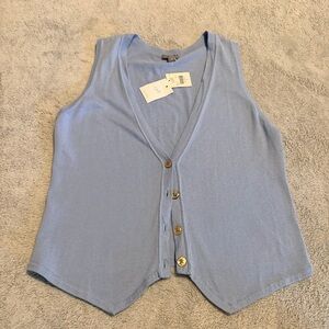 J. Jill Sky Blue Sleeveless Button-Down Blouse Size Small NWT
